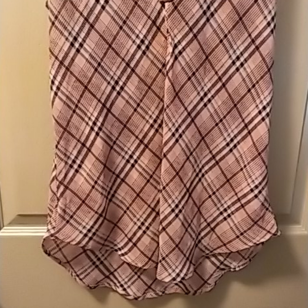 New York Company pink plaid flowing tank top NEW! - Picture 3 of 10